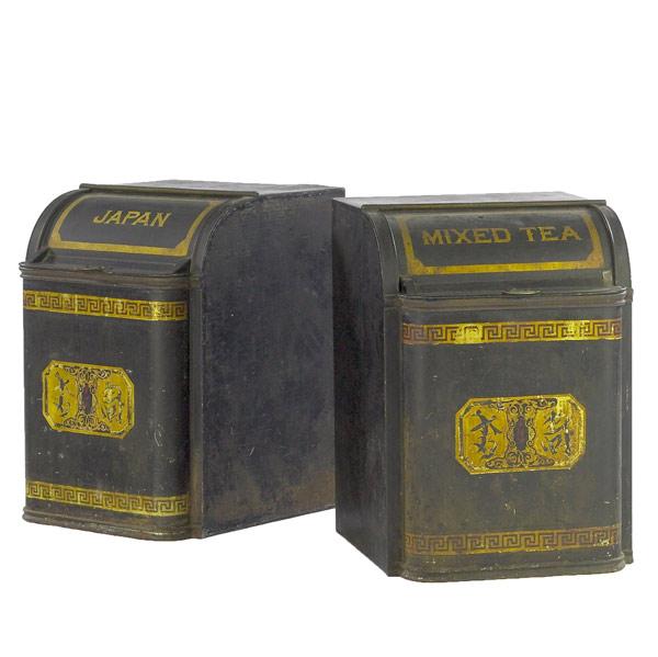 Appraisal: Two toleware country store cannisters made by Henry Troemner of