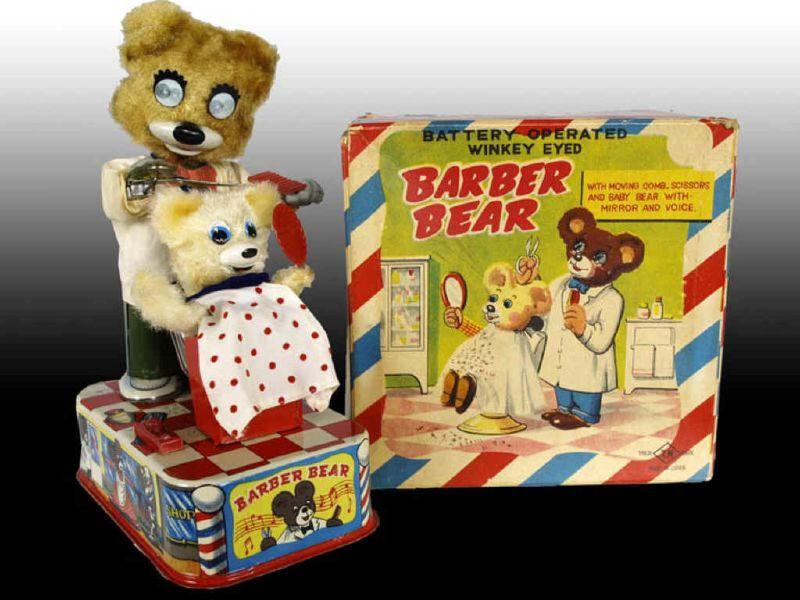 Appraisal: Japanese Battery-Operated Barber Bear with Origina Description '' All functions