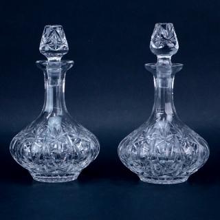 Appraisal: Pair of Moser Karlsbad Cut Crystal Decanters Signed Good condition