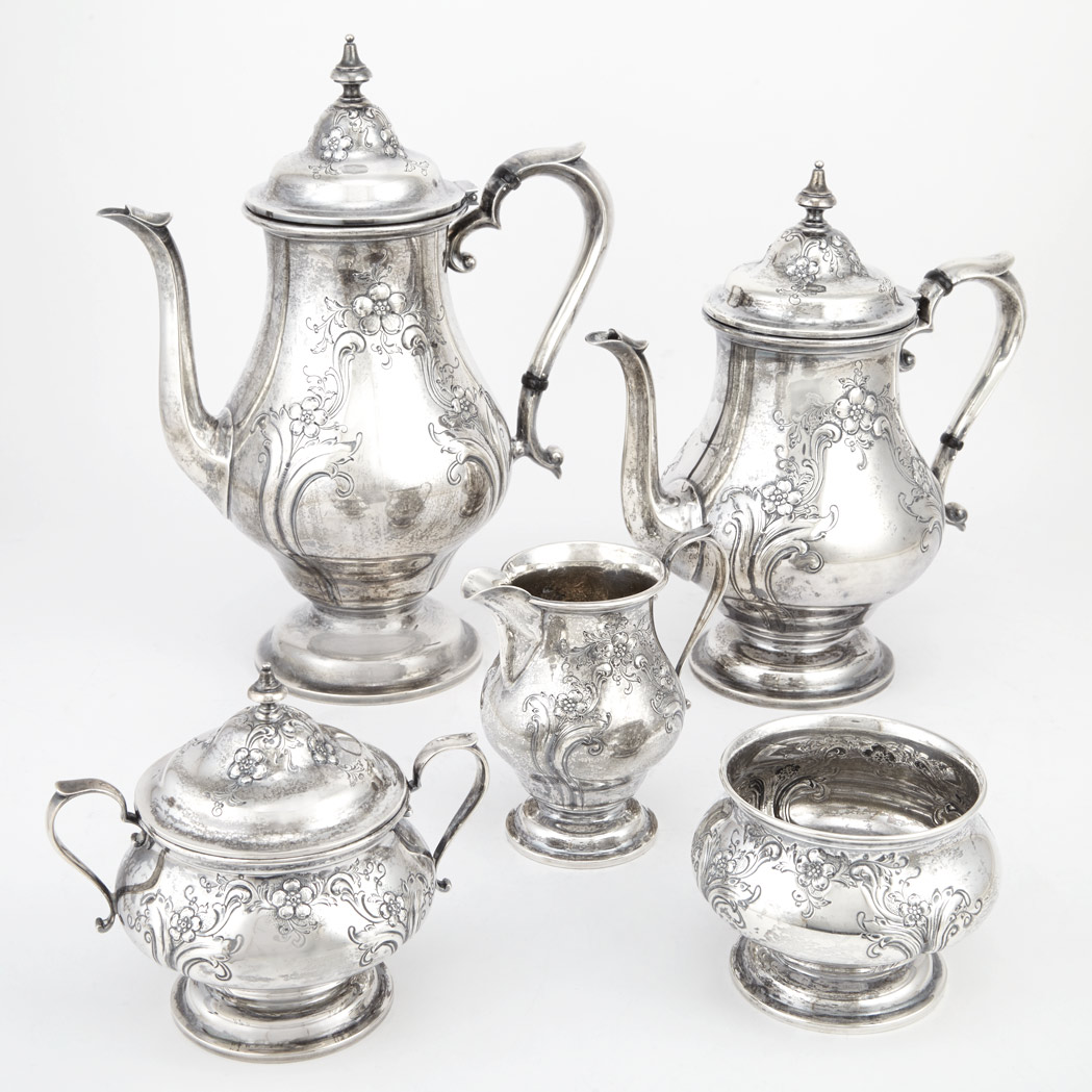 Appraisal: Alvin Sterling Silver Tea and Coffee Service In the Chateau