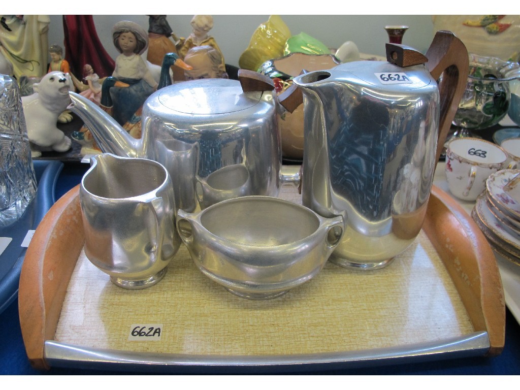 Appraisal: Four piece Picquot Ware teaset on tray