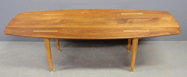 Appraisal: - Danish Modern maple and mahogany coffee table c h