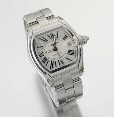 Appraisal: A Cartier Automatic Roadster Stainless Steel Gentleman's Watch Stainless steel