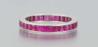 Appraisal: An k Gold and Ruby Eternity Band k white gold