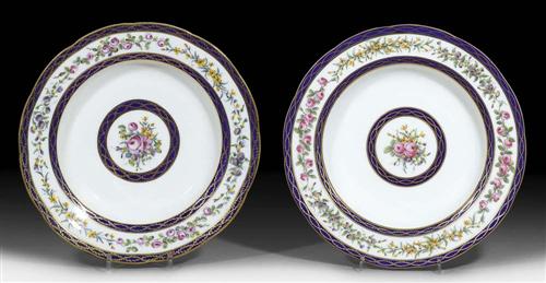 Appraisal: TWO SOUP PLATES S vres dated Each with a floral