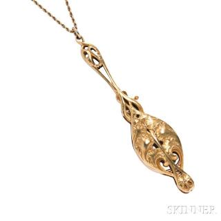 Appraisal: Art Nouveau kt Gold Lorgnette designed as overlapping acanthus leaves