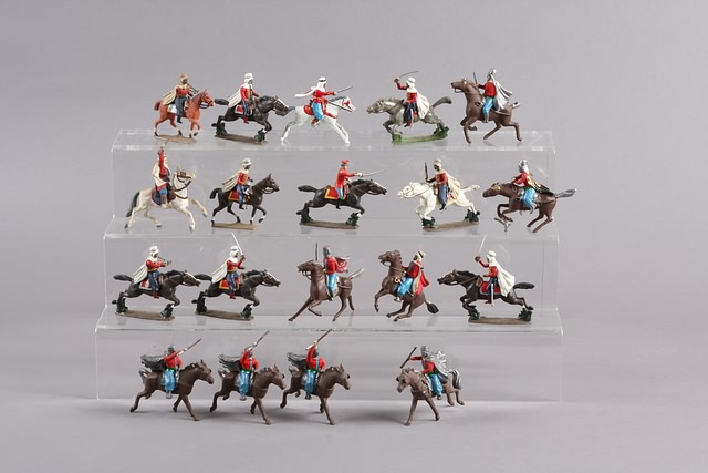 Appraisal: Lot of mounted French Algerian Troops mostly repainted Mignots and