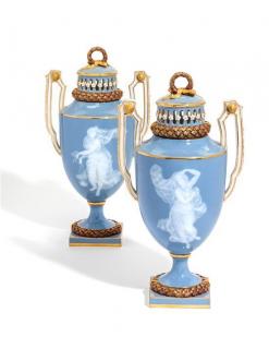 Appraisal: A Pair of Meissen Porcelain Pate-sur-Pate Covered Potpourri Vases th