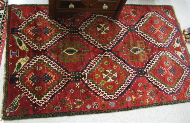 Appraisal: TWO PERSIAN TRIBAL SHIRAZ AREA RUGS Fars province south central