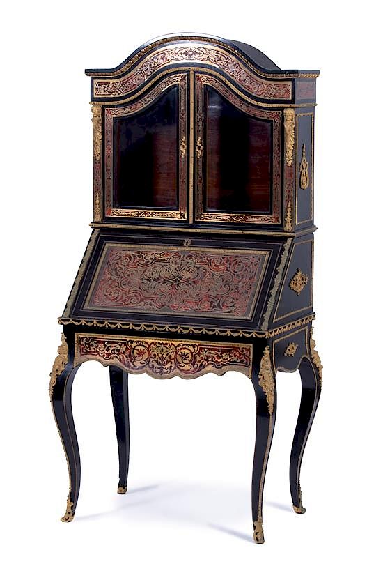 Appraisal: A Louis XV Style Boulle Bureau de Dame and Chair