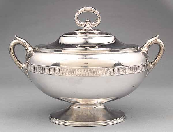 Appraisal: An American Neo-Classical Silverplate Soup Tureen and Cover Bailey and