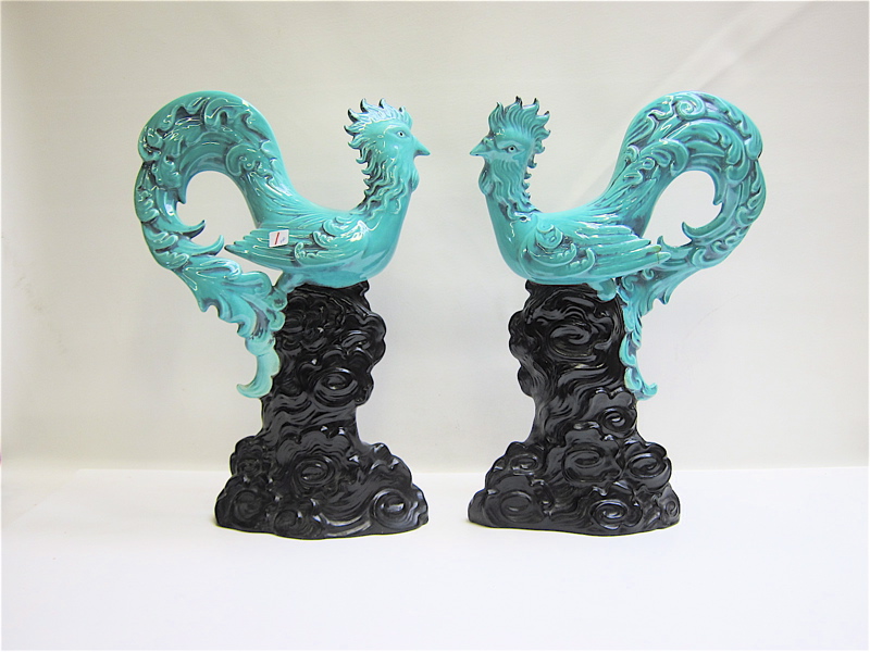 Appraisal: PAIR PETTEE CALIFORNIA POTTERY SCULPTURES attributed to Janice Pettee Vernon