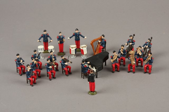 Appraisal: Very interesting set of metal musicians seated representing French Infantry