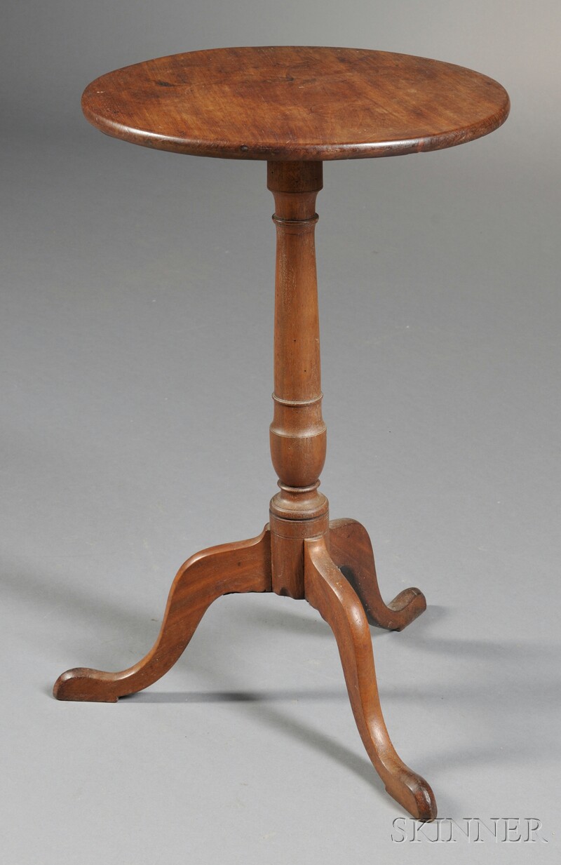 Appraisal: Mahogany Candlestand New England late th century the circular top