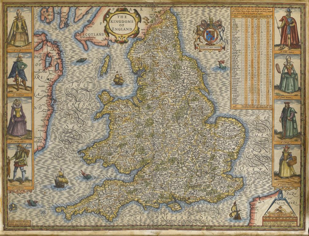 Appraisal: SPEED JOHN THE KINGDOM OF ENGLAND double page engraved map