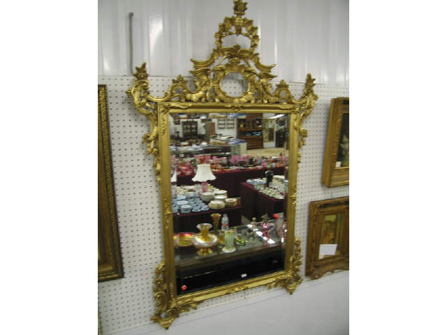 Appraisal: Gold Gilt Ornate Decorator Mirror beveled glass x overall excellent