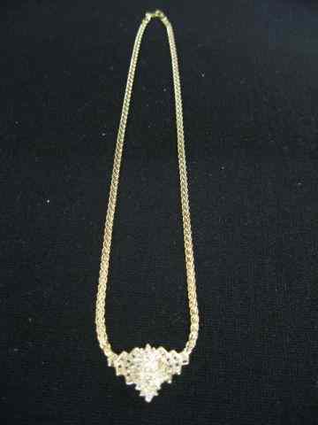 Appraisal: Diamond Necklace round baguette diamonds totaling carat in k yellow