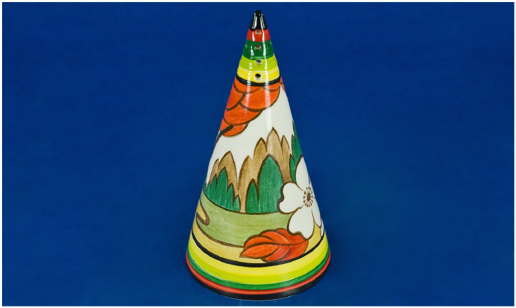 Appraisal: Wedgwood Clarice Cliff Conical Shaped Sugar Sifter Centenary edition Bizarre