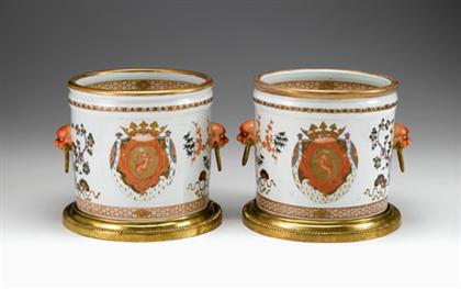 Appraisal: Pair of large Chinese export style jardiniere th century Of