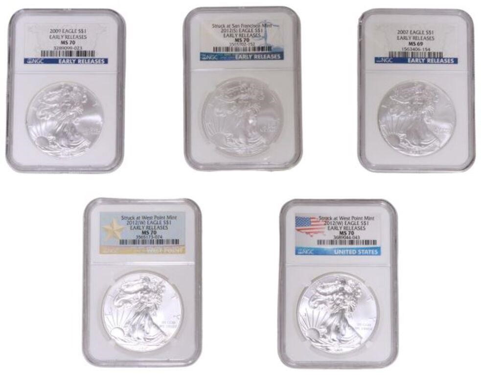 Appraisal: lot of U S Silver Eagle coin graded by NGC