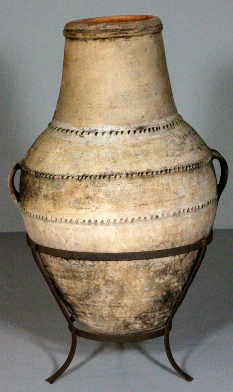 Appraisal: - Mauritania Jar Large jar from Mauritania on stand low