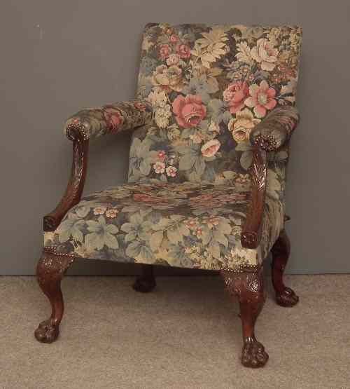 Appraisal: A mahogany open arm easy chair of th Century ''Gainsborough''