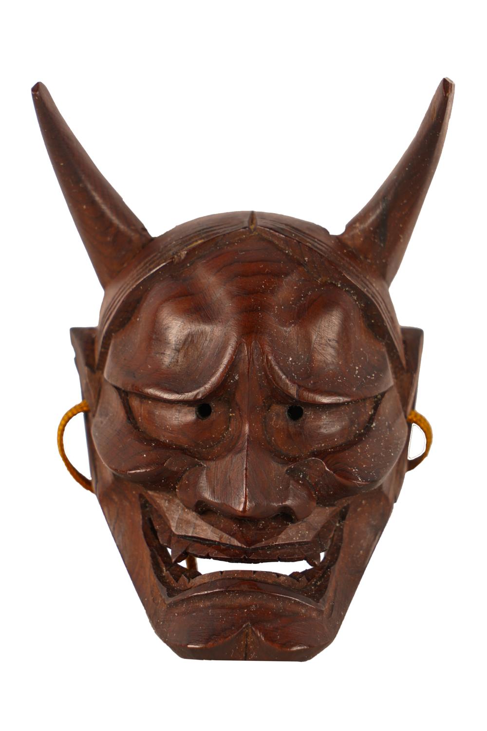 Appraisal: MINIATURE HANNYA MASKin fitted case inches high Condition