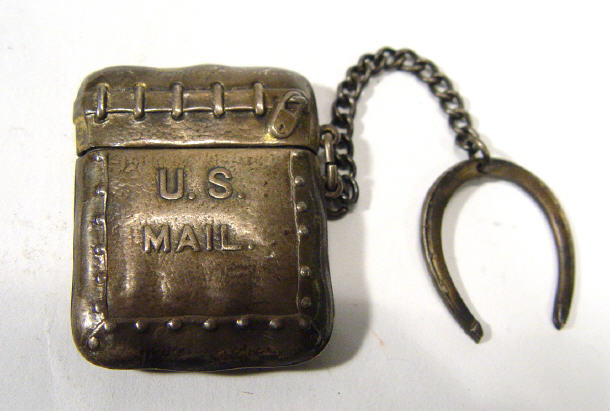 Appraisal: Sterling silver stamp case modelled as a US Mail postal