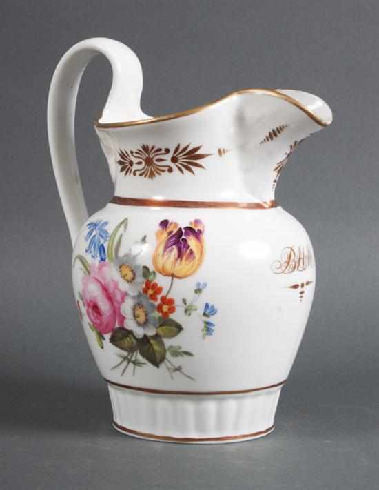 Appraisal: William Ellis Tucker Porcelain Factory Philadelphia pitcher circa painted floral