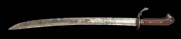 Appraisal: A silver-mounted hunting swordprobably eastern Europe th century Curved inch