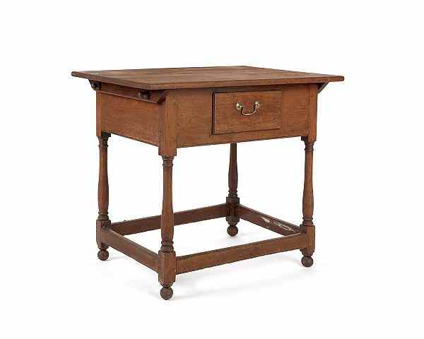 Appraisal: Pennsylvania walnut tavern table late th c h w