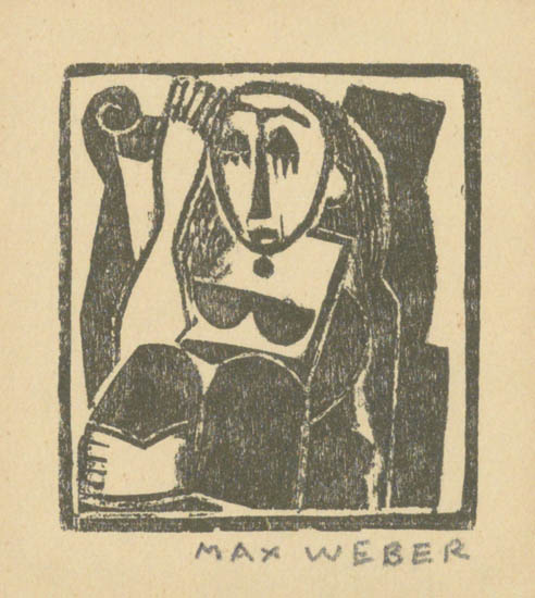 Appraisal: MAX WEBER Two woodcuts Seated Woman - x mm x