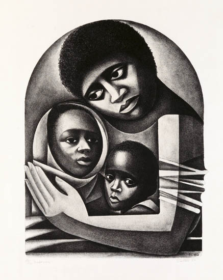 Appraisal: ELIZABETH CATLETT - Madonna Lithograph x mm x inches full