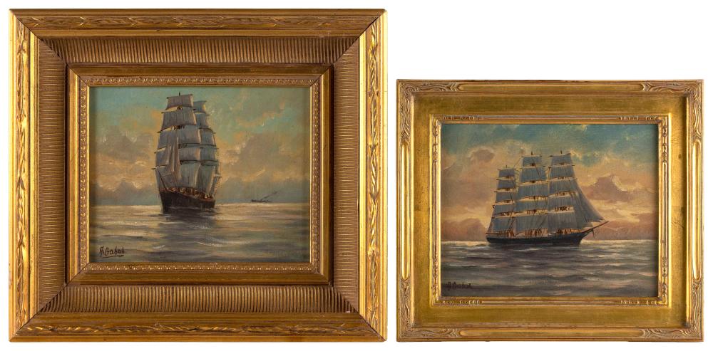 Appraisal: ALFRED GABALI MASSACHUSETTS GERMANY - TWO WORKS DEPICTING SHIPS AT