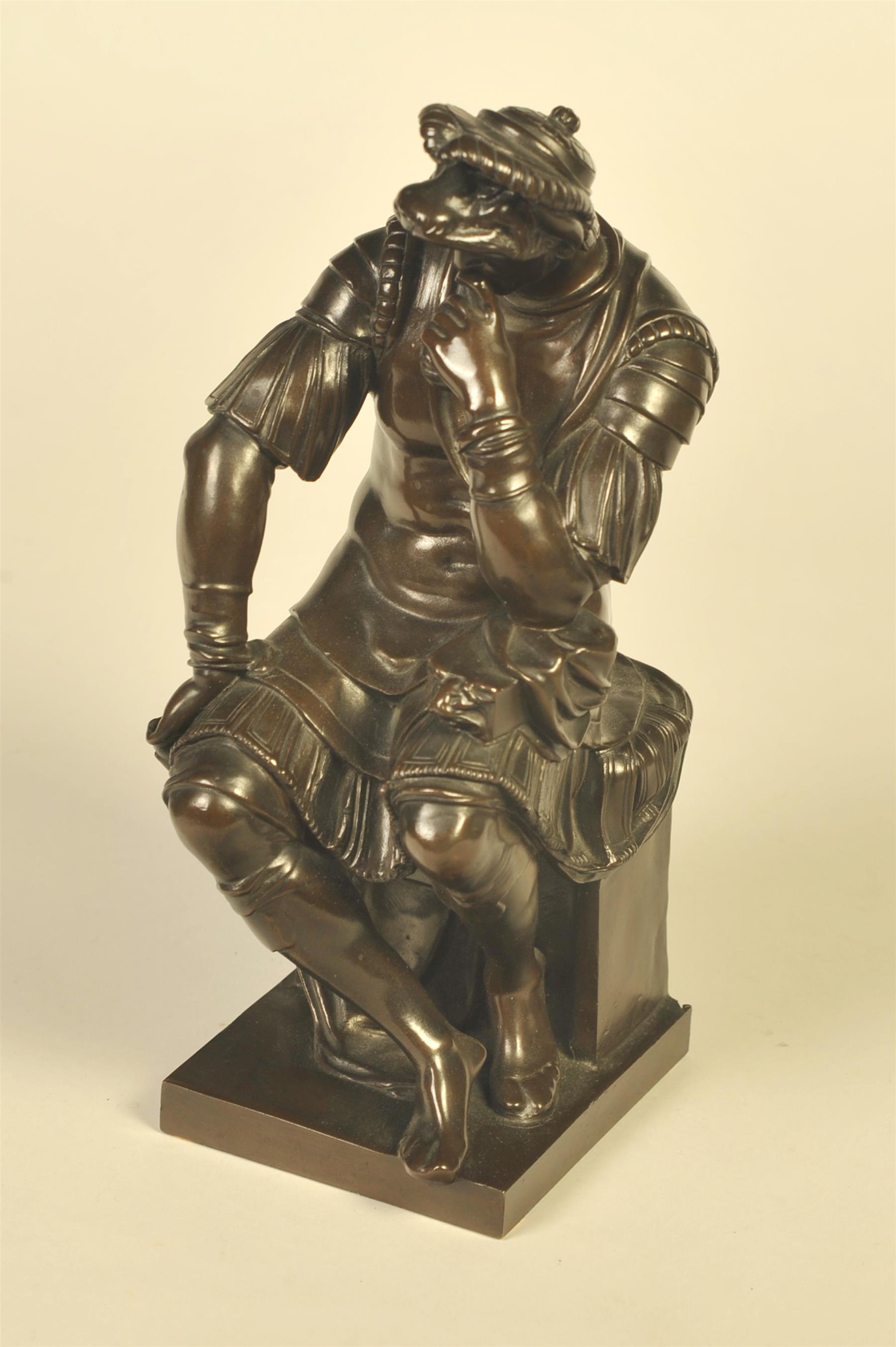 Appraisal: BRONZE FIGURE OF A SEATED LORENZO PIERO DE MEDICA AFTER