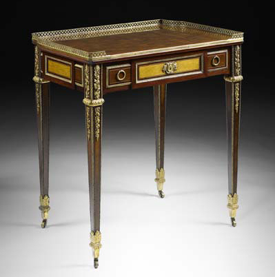 Appraisal: A fine late th century mahogany purpleheart and gilt bronze