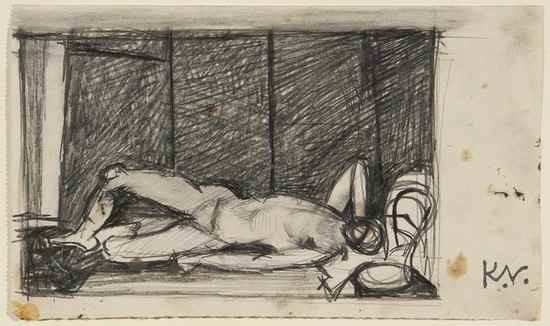 Appraisal: Keith Vaughan - Untitled A Figure in Bed pencil on