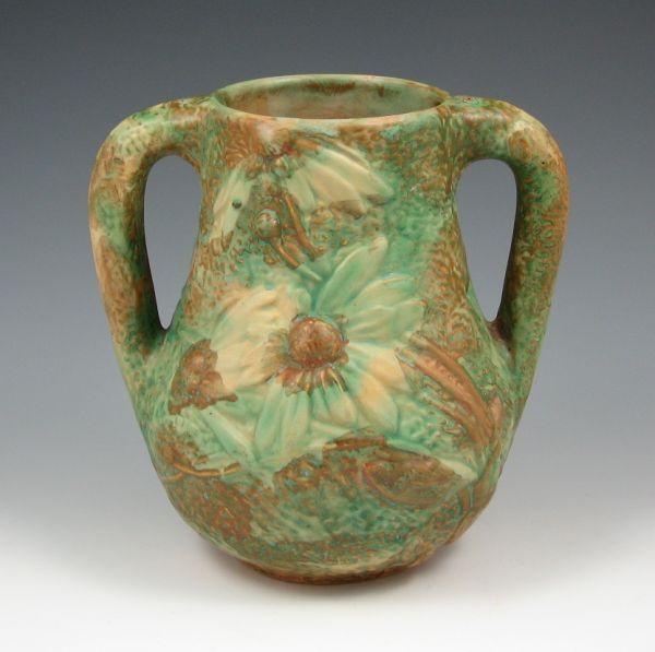 Appraisal: Weller Silvertone handled vase with trial or experimental glaze treatment