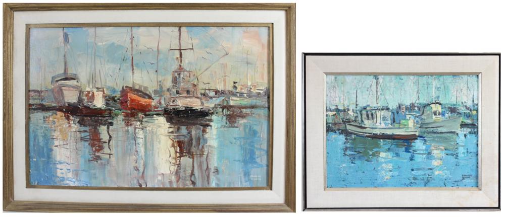 Appraisal: EDMOND FRANCIS WOODS California - two oils on board harbor