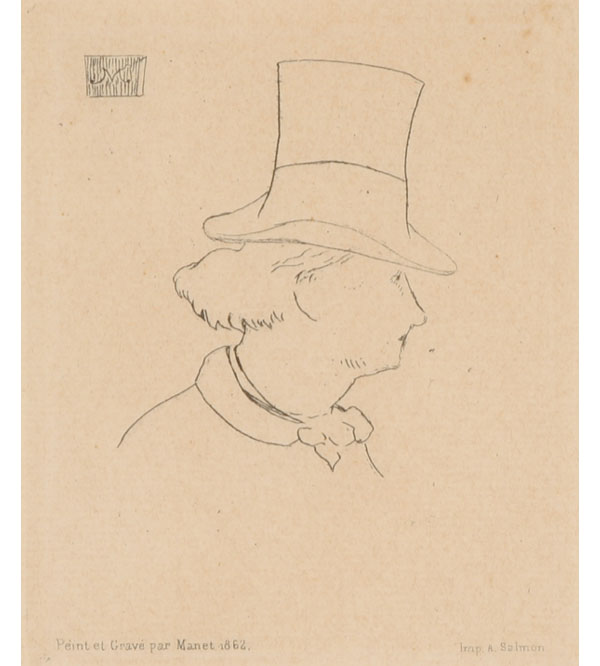 Appraisal: Edouard Manet French - Baudelaire de Profil en Chapeau etching