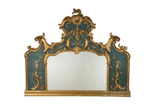 Appraisal: GILT AND DECORATED MIRROR Probably European late th century mixed