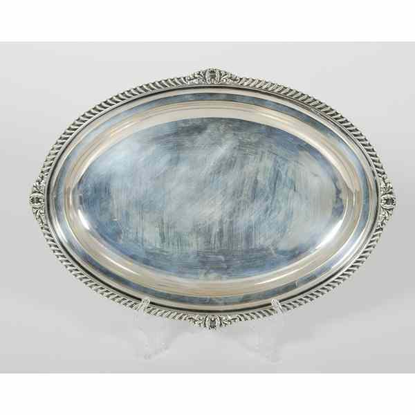 Appraisal: Tiffany Co Silver Plated Tray American a silver plated oval