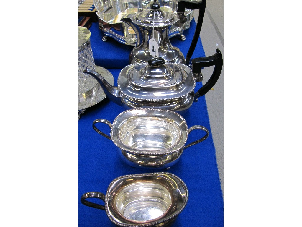 Appraisal: Four piece EP tea service