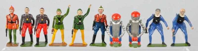 Appraisal: Lot of Britains Buck Rogers Premium Figures Description Diecast Cream