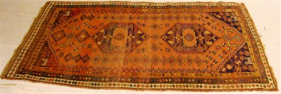 Appraisal: Antique Persian rug Kurd design organe and polychrome geometric field