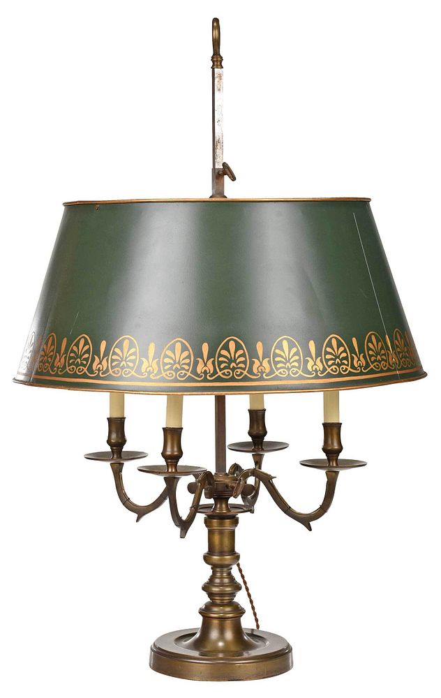 Appraisal: French Four Light Bouillotte Lamp th century with four scrolled