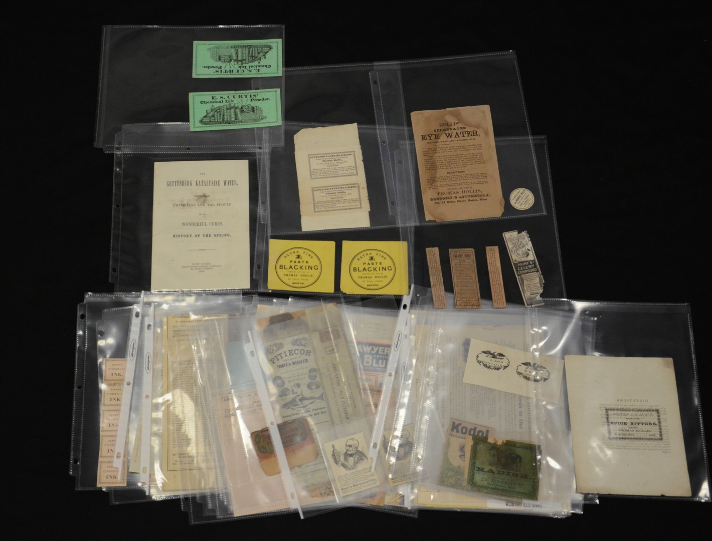 Appraisal: Ephemera binder containing advertising labels associated with patent medicine and