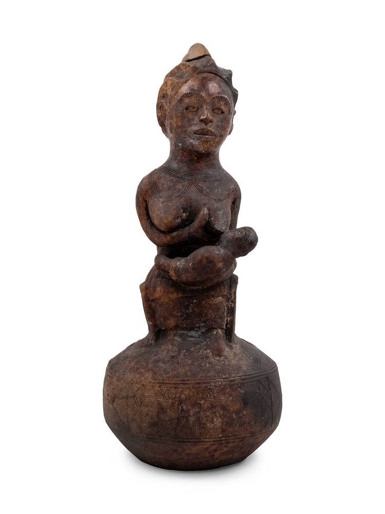 Appraisal: A Hemba Terracotta Maternity Figure A Hemba Terracotta Maternity Figure