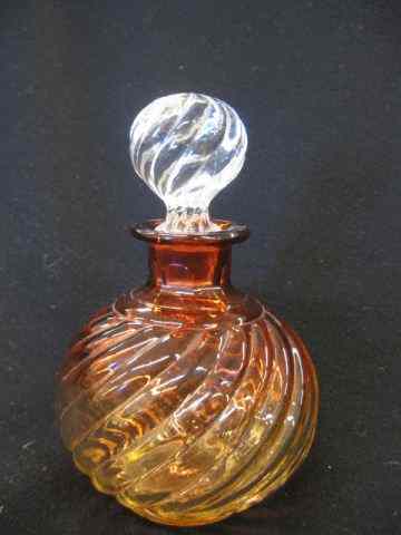 Appraisal: Baccarat Rose Tiente Glass Cologne Bottle swirl design '' unsigned