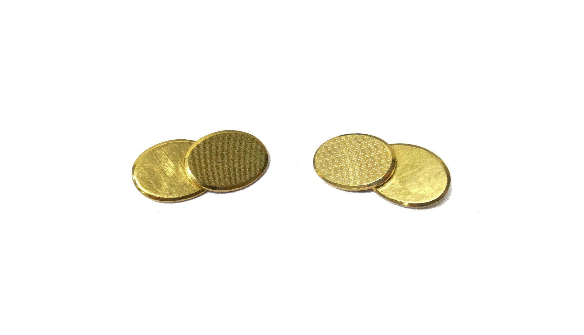 Appraisal: A pair of ct gold cufflinks the oval backs and